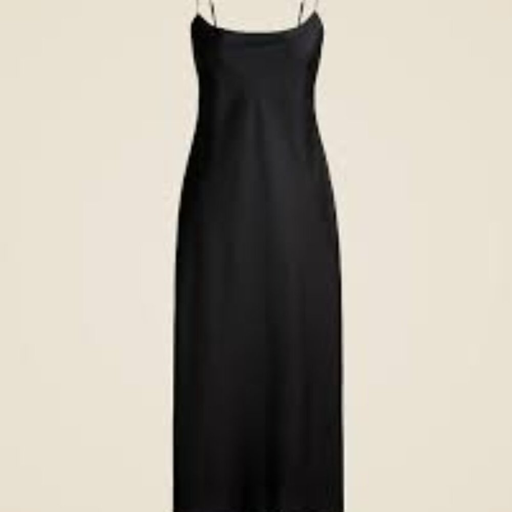 NWT J.Crew Black Gwyneth Slip Dress